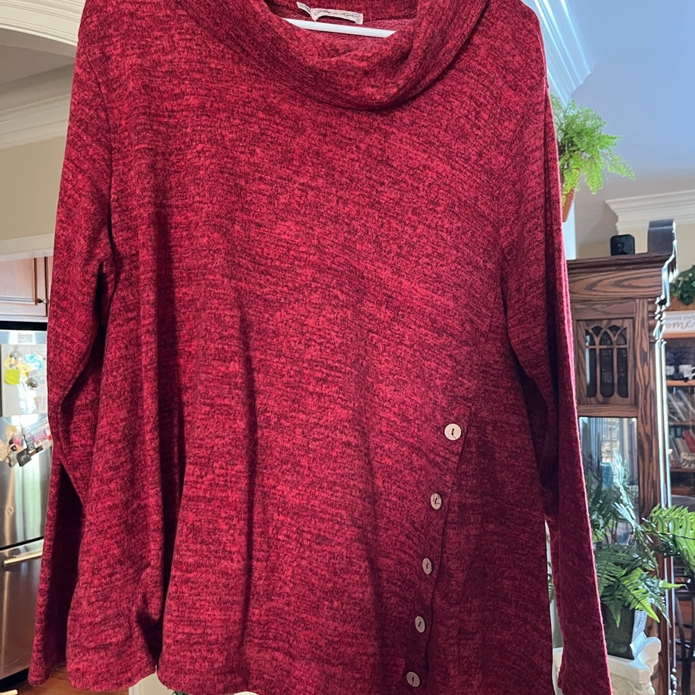Chic Burgundy Cowl Neck Sweater